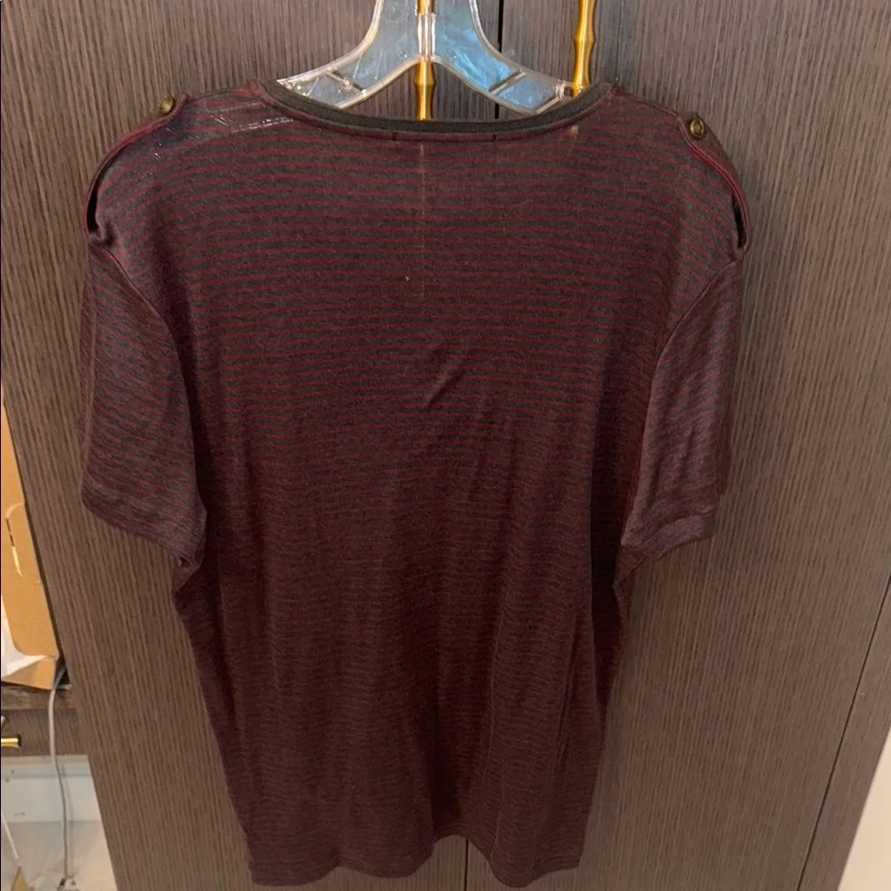 Gucci Striped V-Neck Classic Short Sleeve Shirt